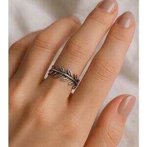 Boho Olive Leaf Band Ring Silver 925 Pandora Size 6